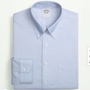 BROOKS BROTHERS Light Blue Supima Cotton Button-Down Collar Dress Shirt-15-33
